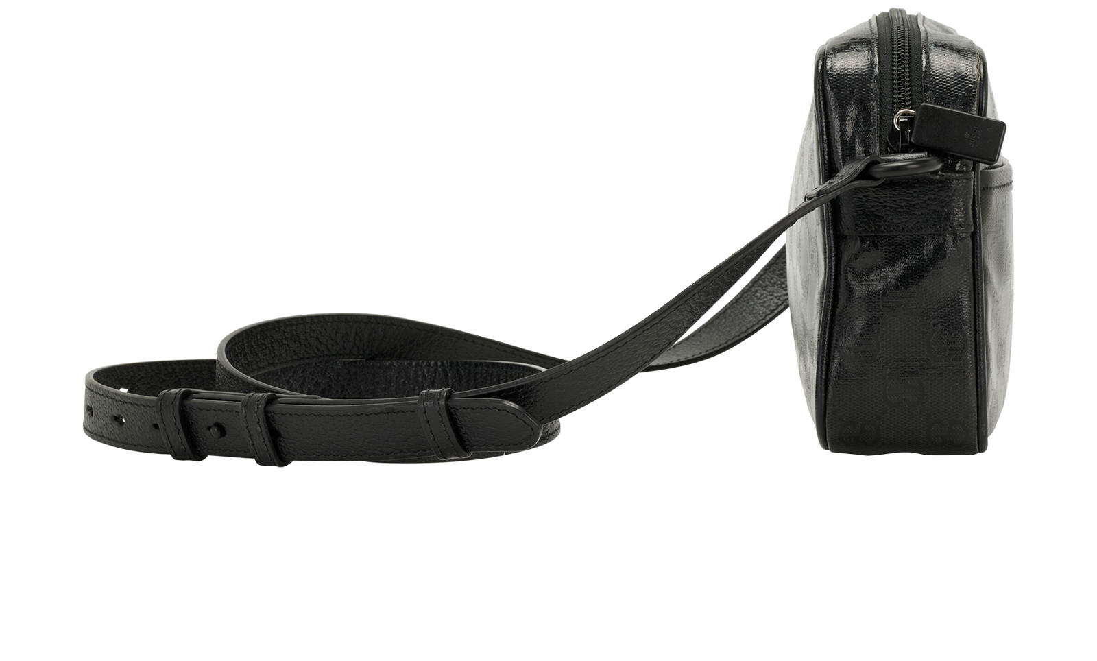 GG Crystal Crossbody, &pound;550, Handbags, Black, Coated Canvas/Crystal, Side view